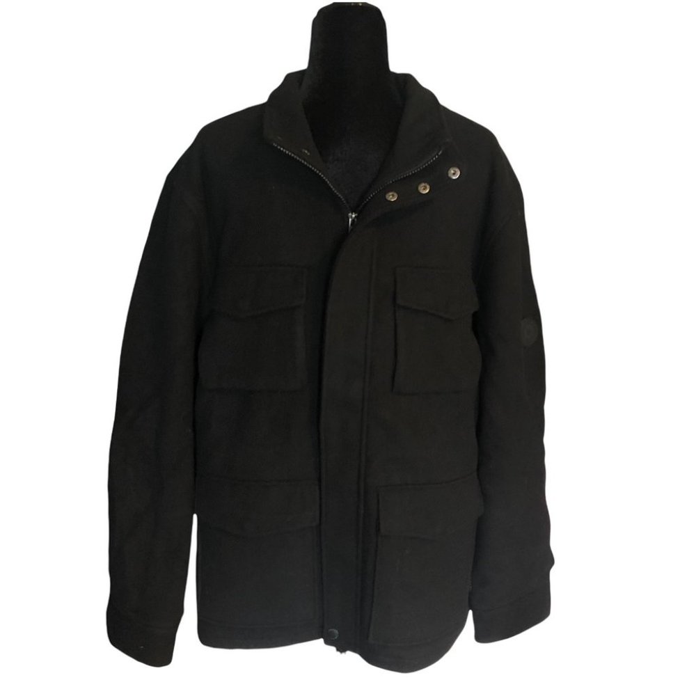 Ben Sherman Military Melton Four Pocket Wool Blend Coat